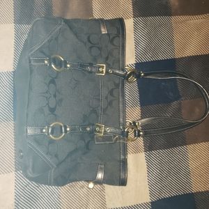 Black signature coach purse
